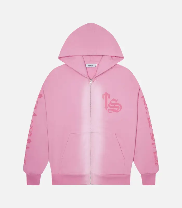 Trapstar Script Spray Hoodie Pink (2) Trapstar Script Spray Hoodie Pink (2)