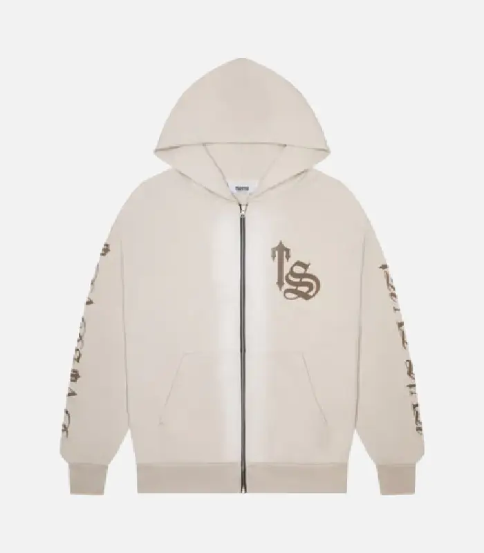 Trapstar Script Spray Hoodie Sand (2) Trapstar Script Spray Hoodie Sand (2)