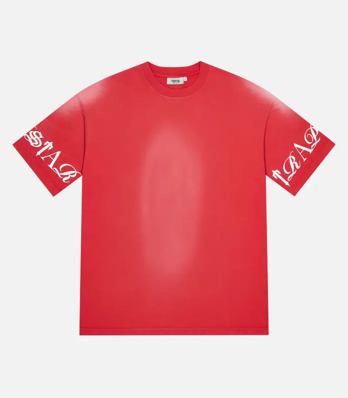 Trapstar Script T Shirt Red (2) Trapstar Script T Shirt Red (2)