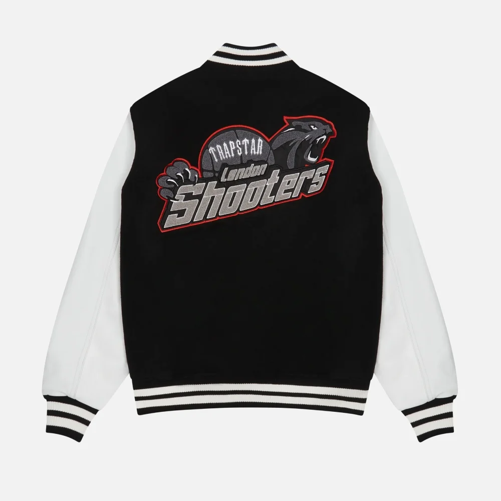 Trapstar Shooters College Jacket Black (5) Trapstar Shooters College Jacket Black (5)