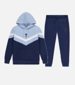 Trapstar V Stripe Tracksuit Navy Blue (3)